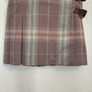 Burberry Pink and Gray Plaid Mini Skirt